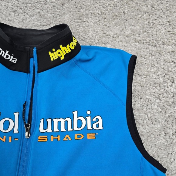Columbia Vest Mens Extra Large Blue Omni Shade Highroad Cycling Sports Full Zip - Picture 4 of 11